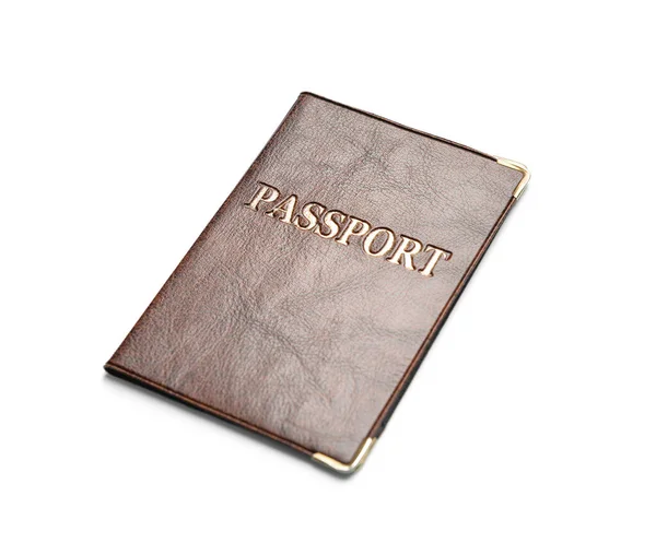 Brown Passport White Background — Stock Photo, Image