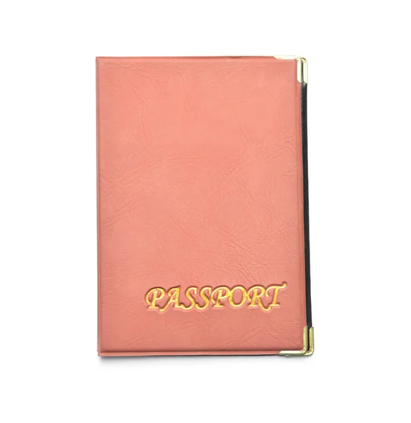 Red Passport White Background Top View — Stock Photo, Image