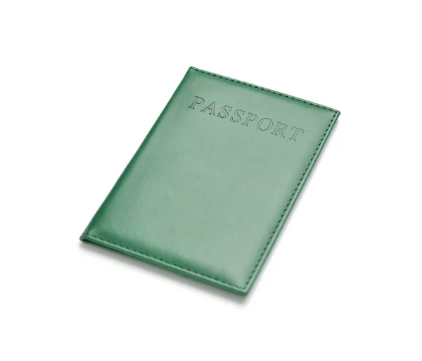 Groen Paspoort Witte Achtergrond — Stockfoto