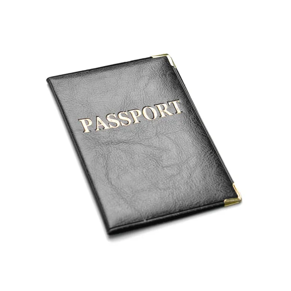 Black Passport White Background — Stock Photo, Image