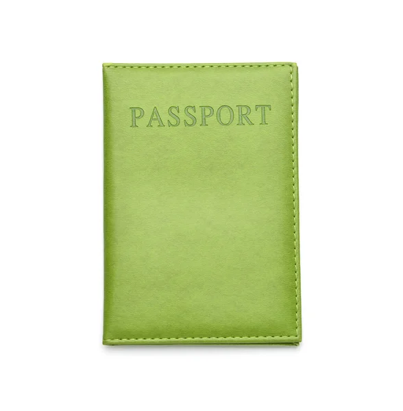 Beyaz Arkaplanda Yeşil Pasaport — Stok fotoğraf