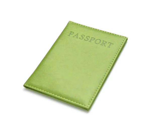 Pasaporte Verde Sobre Fondo Blanco — Foto de Stock