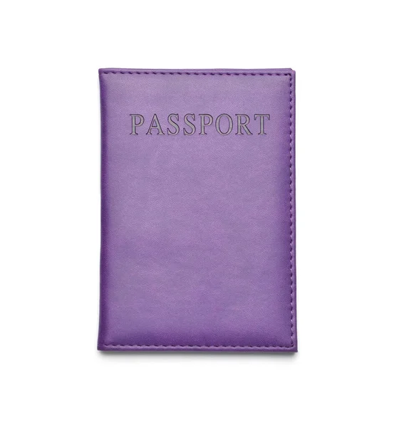 Passaporto Viola Sfondo Bianco — Foto Stock
