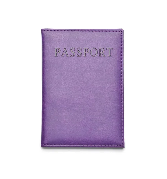 Passaporte Violeta Fundo Branco — Fotografia de Stock