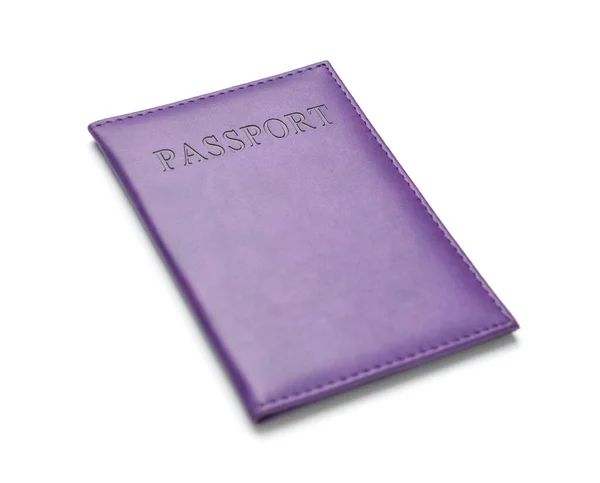 Passaporte Violeta Fundo Branco — Fotografia de Stock