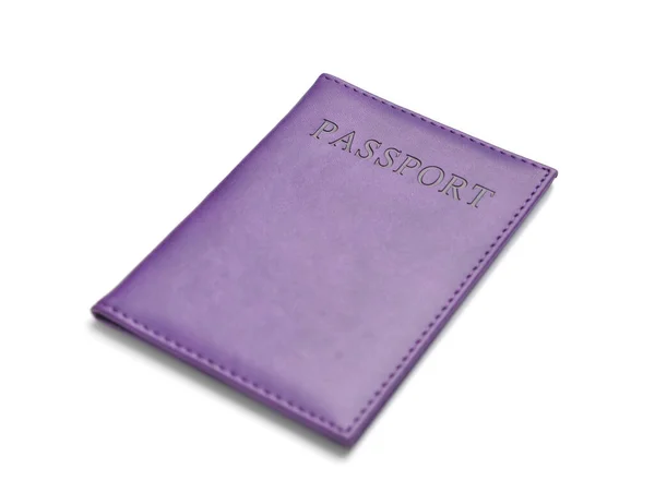 Beyaz Arka Planda Mor Pasaport — Stok fotoğraf