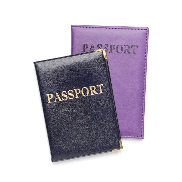 Passaportes Diferentes Fundo Branco — Fotografia de Stock