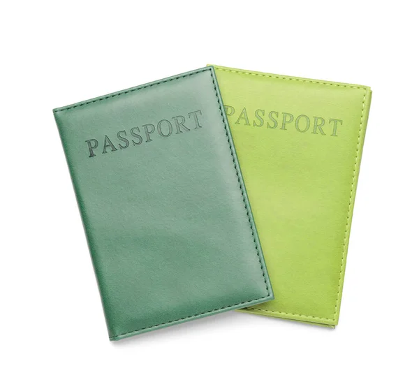 Pasaportes Diferentes Sobre Fondo Blanco — Foto de Stock