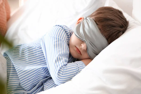 Little Boy Sleeping Bed — Stock Photo, Image