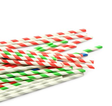 Beyaz arkaplandaki içecekler için stil çubukları