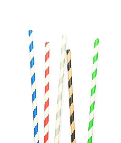 Stylish Straws Drinks White Background — Stock Photo, Image