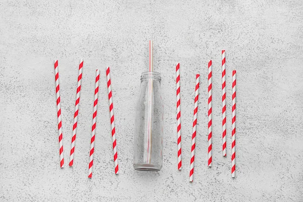 Stylish Straws Drinks Grunge Background Concept Uniqueness — Stock Photo, Image