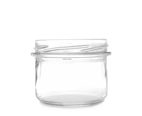 Empty Glass Jar White Background — Stock Photo, Image