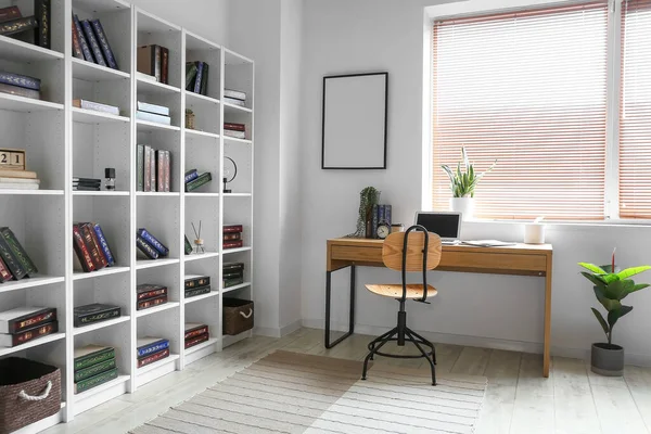 Interior Modern Home Library Workplace — Stock Photo, Image