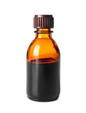 Beyaz arkaplanda iyot bulunan şişe