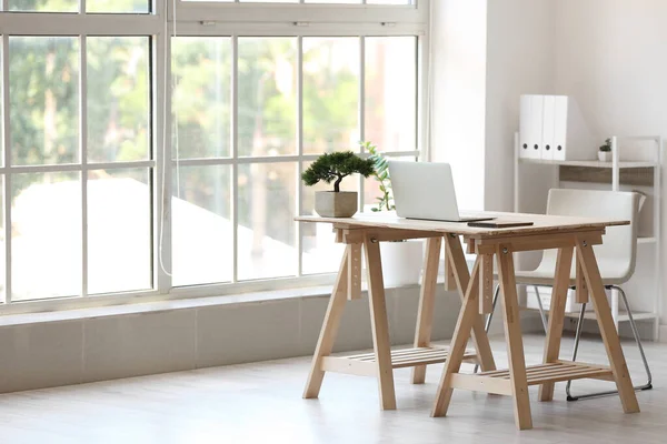 Intérieur Chambre Élégante Avec Lieu Travail Moderne — Photo