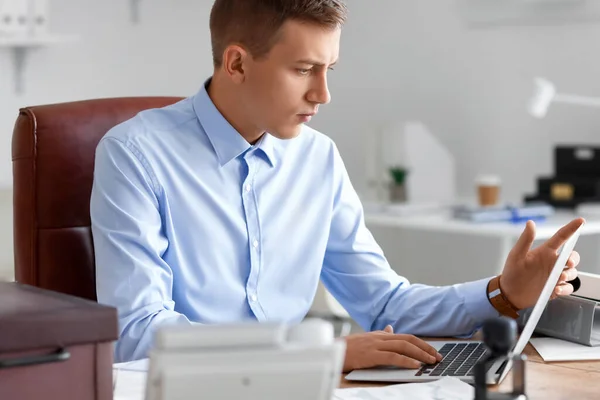 Young Male Notary Public Working Office — Stock Photo, Image