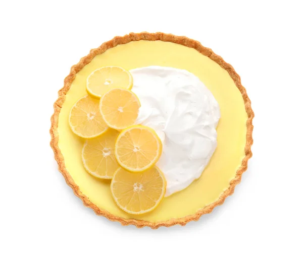 Leckere Gebackene Zitronenkuchen Auf Weißem Hintergrund — Stockfoto