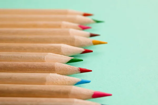 Colorful Pencils Turquoise Background — Stock Photo, Image