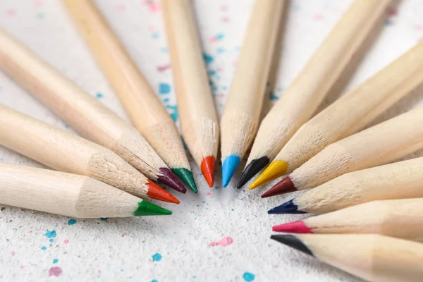 Colorful Pencils Light Grunge Background — Stock Photo, Image