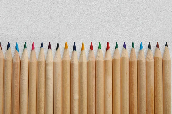 Crayons Colorés Sur Fond Clair — Photo