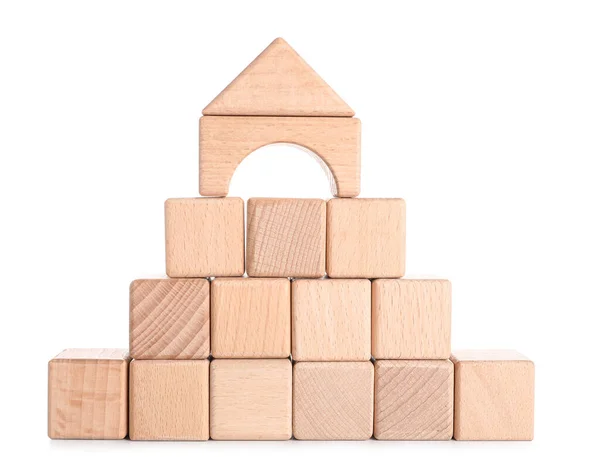 Wooden Cubes White Background — Stock Photo, Image