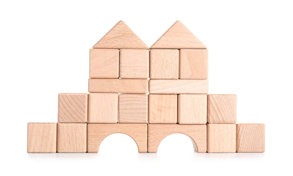 Wooden Cubes White Background — Stock Photo, Image