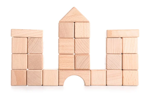 Wooden Cubes White Background — Stock Photo, Image