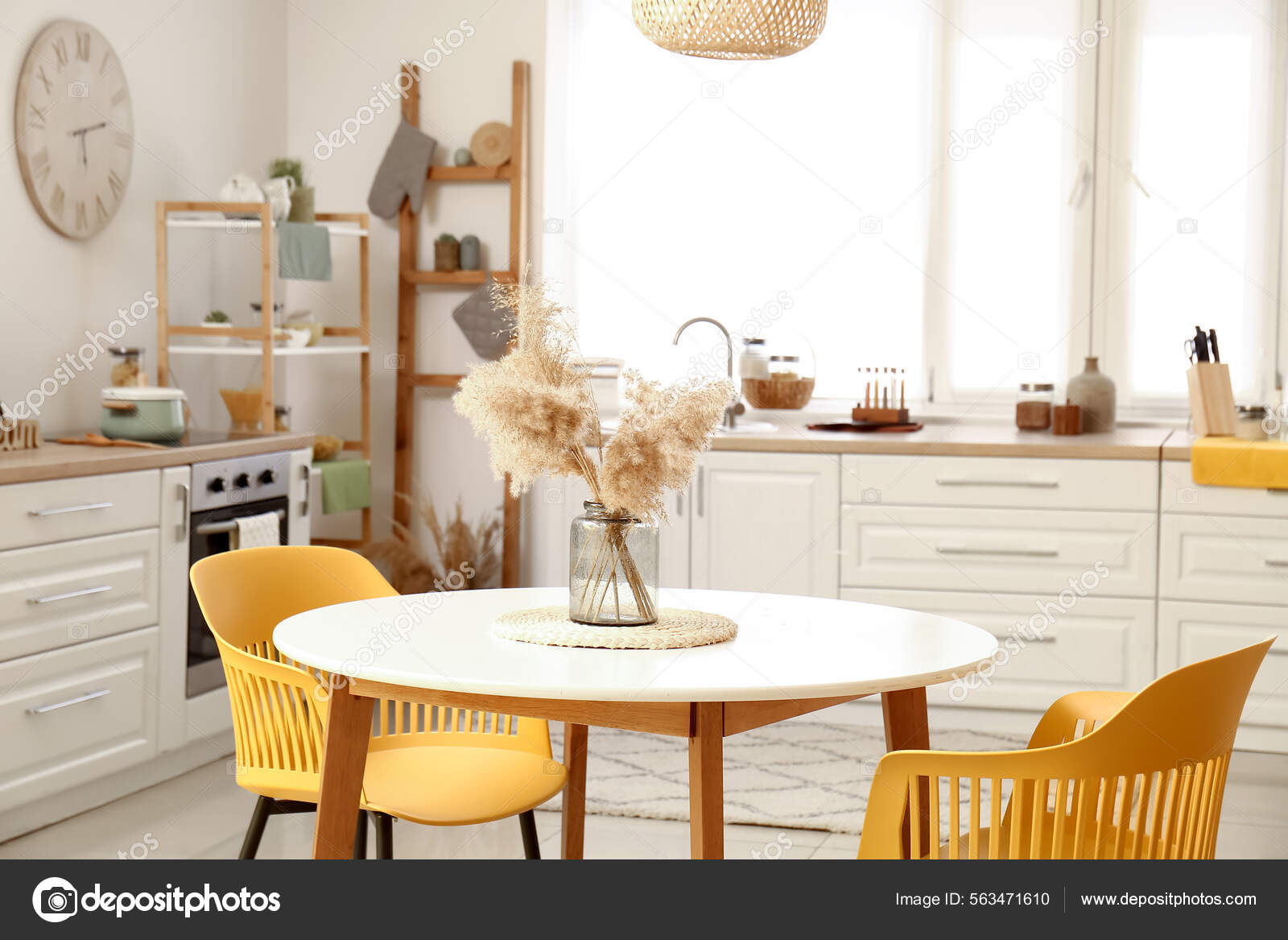 Dining Table Chairs Modern Interior Kitchen Stock Photo by ©serezniy