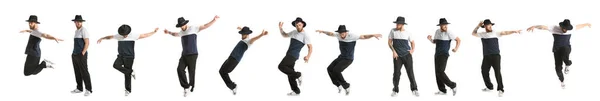 Conjunto Dança Legal Jovem Isolado Branco — Fotografia de Stock