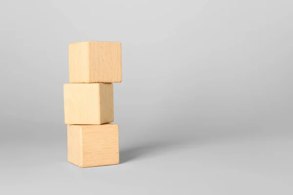 Stack Wooden Cubes Light Background — Stock Photo, Image