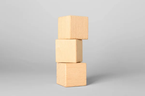 Stack Wooden Cubes Light Background — Stock Photo, Image