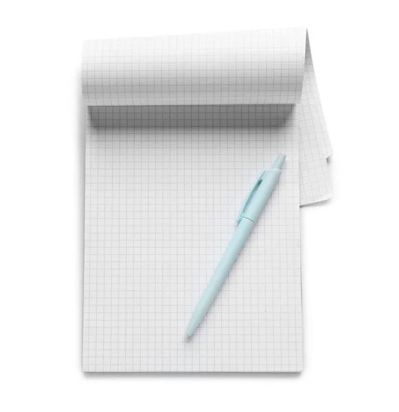 Notebook Pen Geïsoleerd Wit — Stockfoto