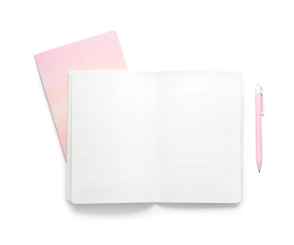 Carnets Stylo Isolés Sur Blanc — Photo