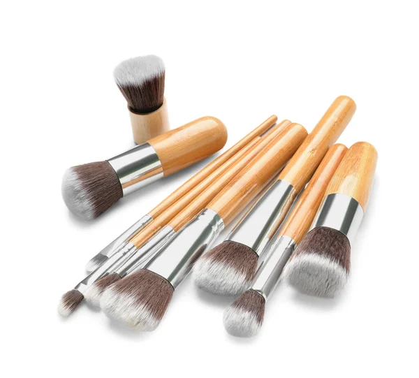 Set New Makeup Brushes White Background — Stock Photo, Image