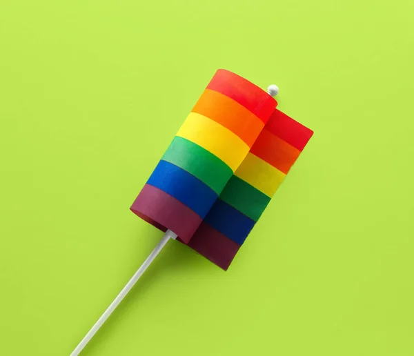 Lgbt Vlag Groene Achtergrond — Stockfoto