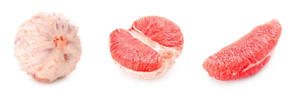 Set Fresh Grapefruits White Background — Stock Photo, Image