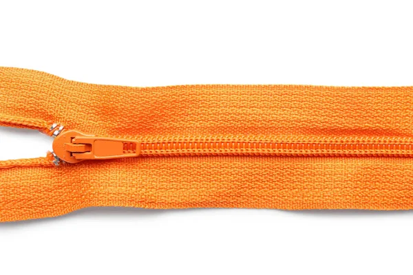 Stylish Orange Zipper White Background — Stock Photo, Image