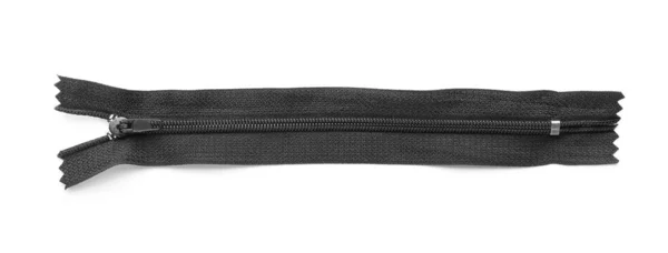 Stylish Black Zipper White Background — Foto de Stock