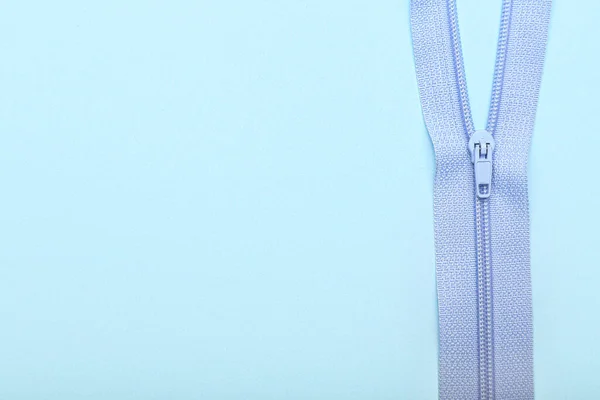 Stylish Zipper Blue Background — Stock Photo, Image