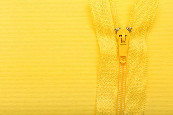 Stylish Zipper Yellow Background — Stock Photo, Image