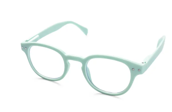 Plastic Eyeglasses White Background — стоковое фото