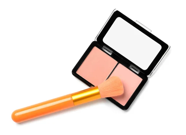 Colorful Makeup Brush Blush White Background — Stock Photo, Image