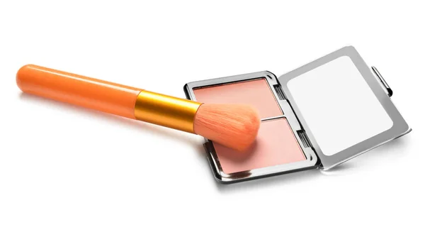 Colorful Makeup Brush Blush White Background — Stock Photo, Image