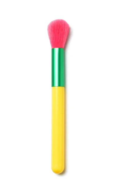 Brosse Maquillage Colorée Sur Fond Blanc — Photo