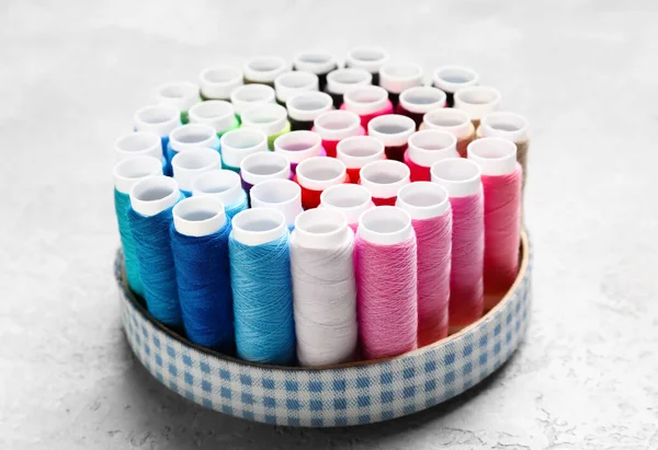 Holder Sewing Threads Light Background — Stock Photo, Image