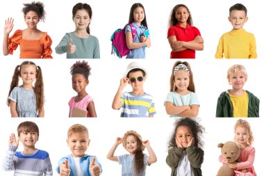 Beyaz tenli sevimli çocuklar.