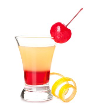 Beyaz arka planda Lezzetli Ananas Tepetaklak Kek Çekimi