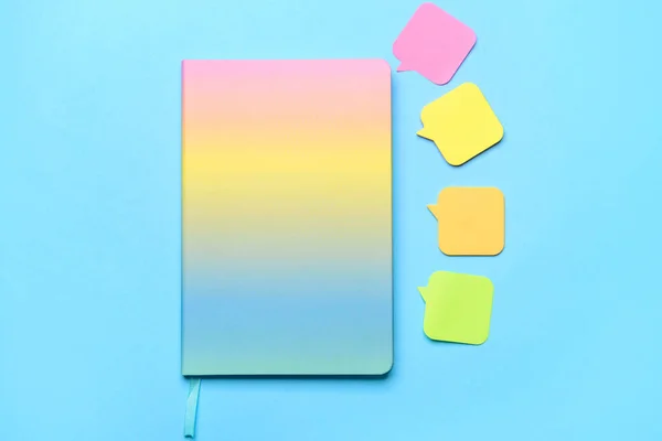 Notebook Sticky Note Papers Color Background — Fotografia de Stock