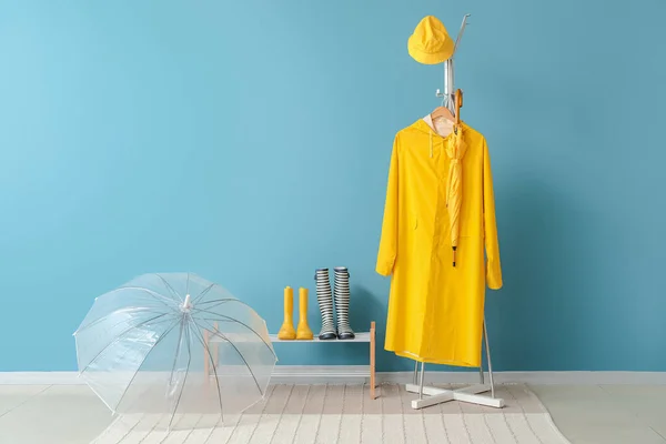 Raincoat Gumboots Umbrella Hallway — Stock Photo, Image